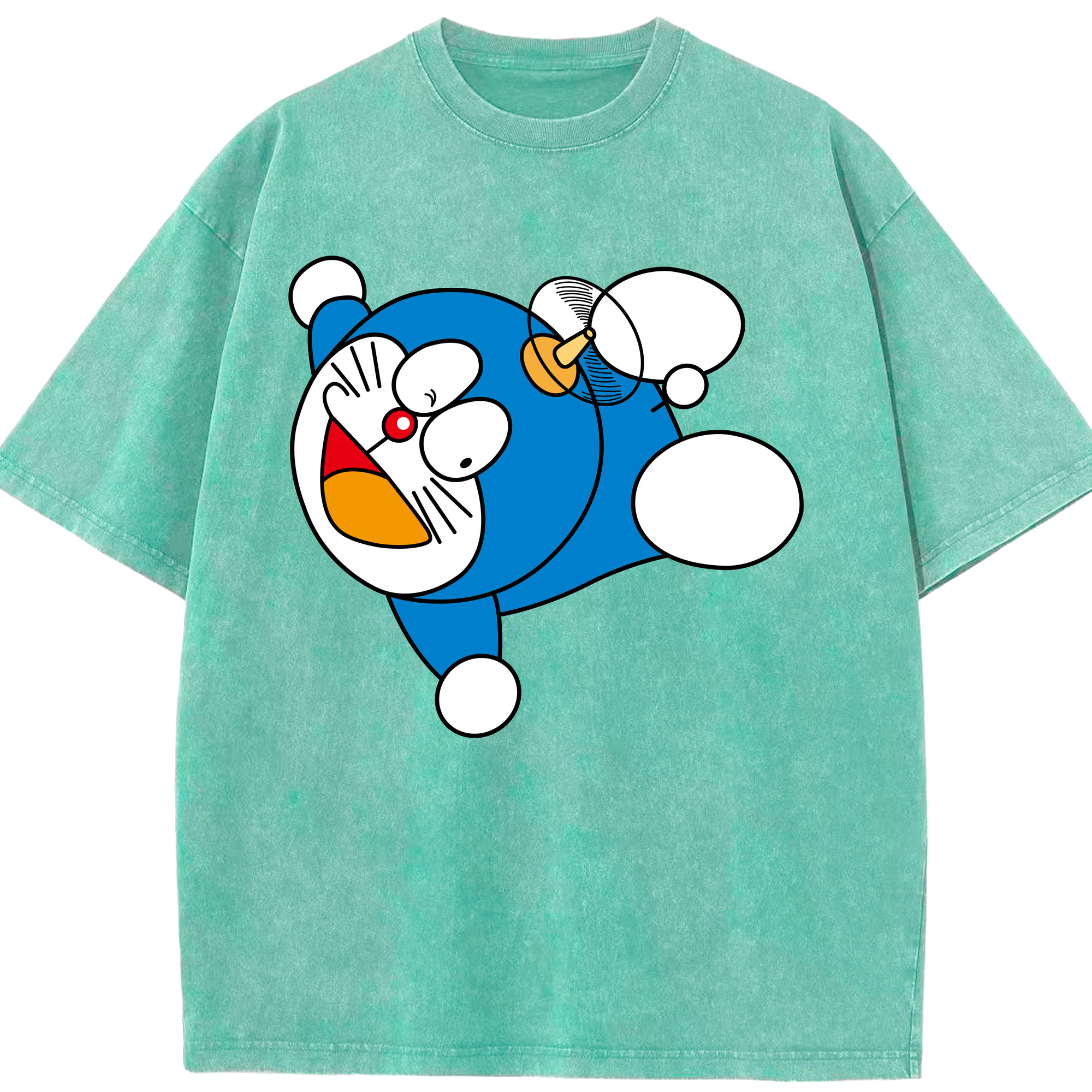（画像用） ドラえもん Doraemon 綿100% ヴィンテージ風 半袖Tシャツ（フロントプリント）